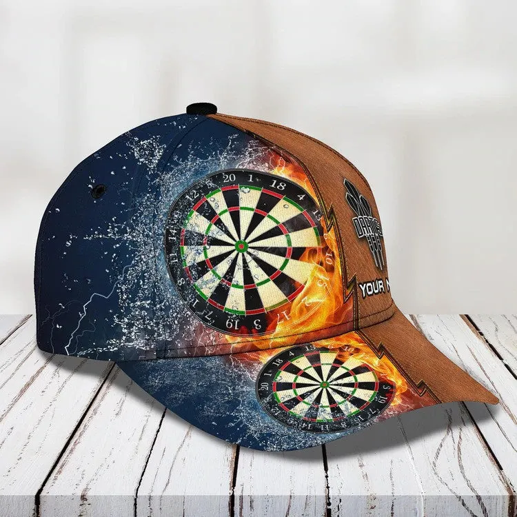 Customized Let's Play Dart 3D Baseball Cap for Her, Leather Pattern Dart Hat for Darts Lovers