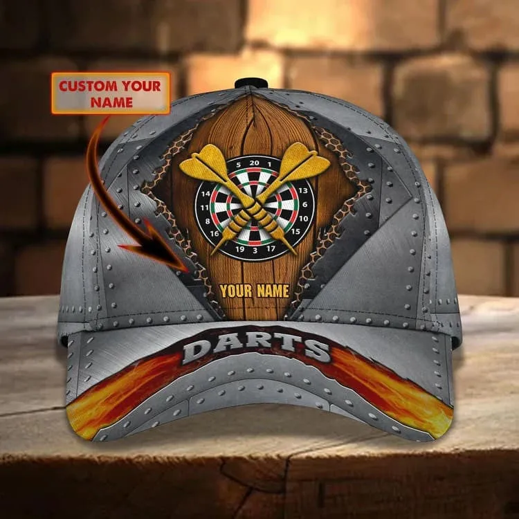 Customized Let's Play Dart 3D Baseball Cap for Her, Leather Pattern Dart Hat for Darts Lovers