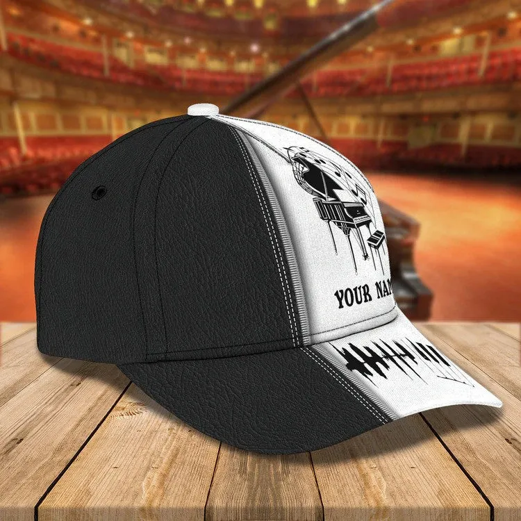 Customized Piano 3D Baseball Cap for Girl, Leather Pattern Piano Hat for Girlfriend, Hat for Pianist