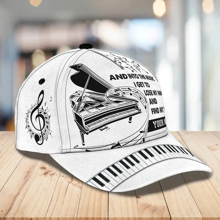 Customized Piano 3D Baseball Cap for Girl, Leather Pattern Piano Hat for Girlfriend, Hat for Pianist