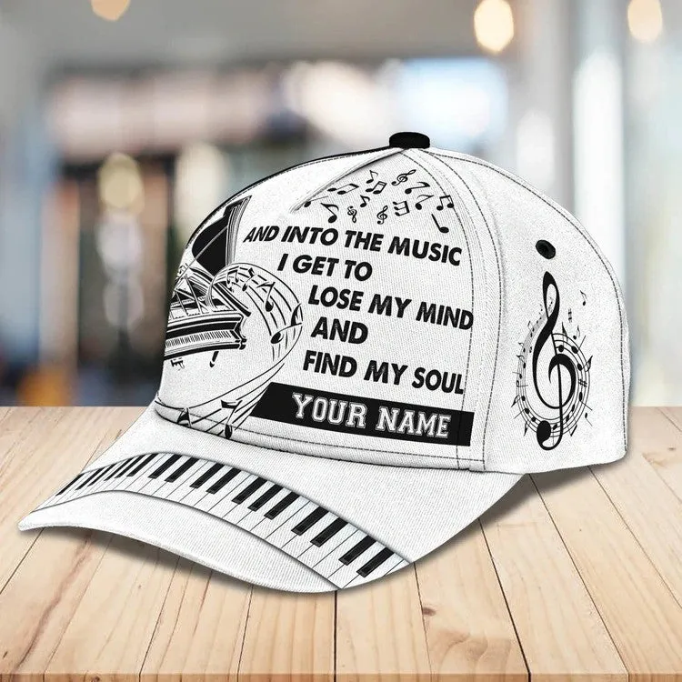 Customized Piano 3D Baseball Cap for Girl, Leather Pattern Piano Hat for Girlfriend, Hat for Pianist