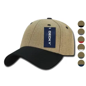 Decky Jute Low Crown Structured Dad 6 Panel Caps Hats Unisex