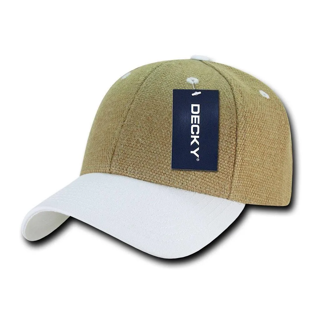 Decky Jute Low Crown Structured Dad 6 Panel Caps Hats Unisex