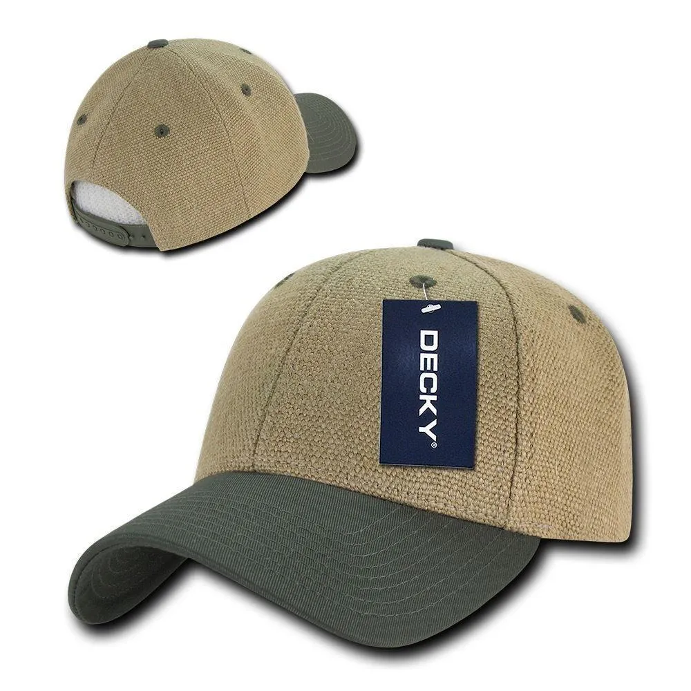 Decky Jute Low Crown Structured Dad 6 Panel Caps Hats Unisex