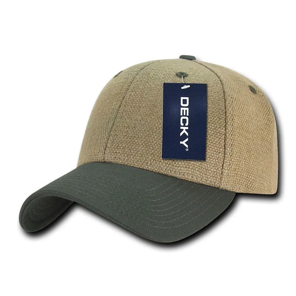 Decky Jute Low Crown Structured Dad 6 Panel Caps Hats Unisex