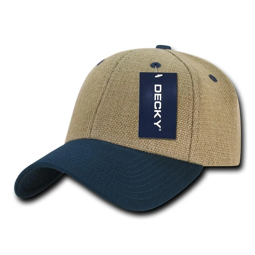 Decky Jute Low Crown Structured Dad 6 Panel Caps Hats Unisex