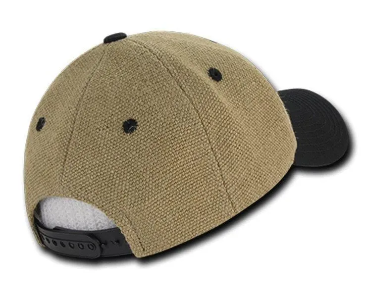 Decky Jute Low Crown Structured Dad 6 Panel Caps Hats Unisex