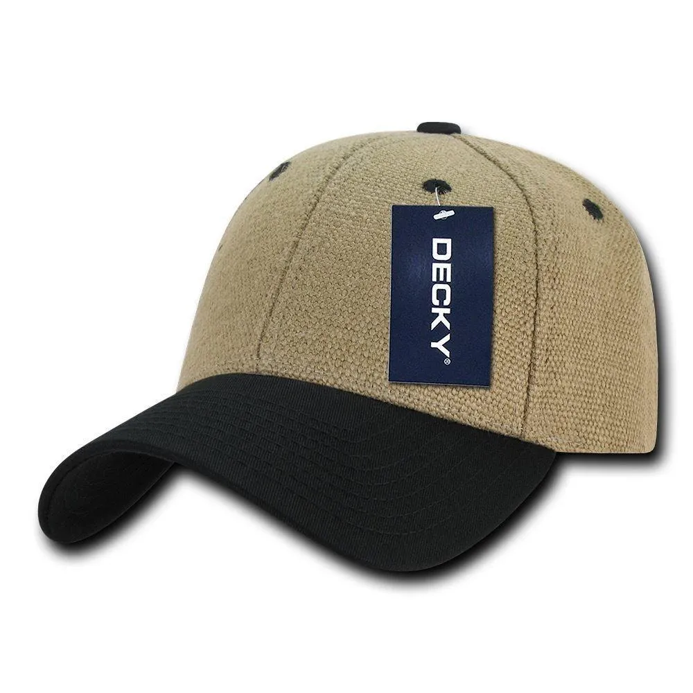 Decky Jute Low Crown Structured Dad 6 Panel Caps Hats Unisex