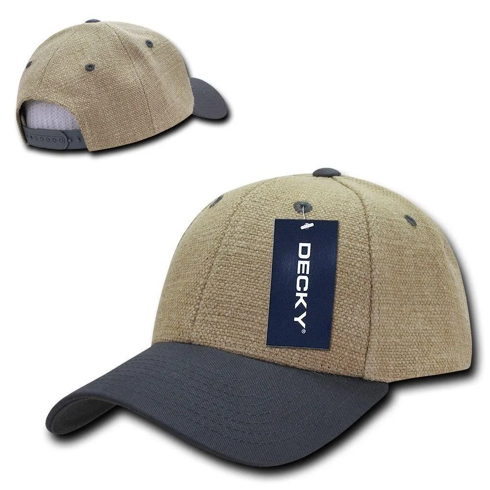 Decky Jute Low Crown Structured Dad 6 Panel Caps Hats Unisex