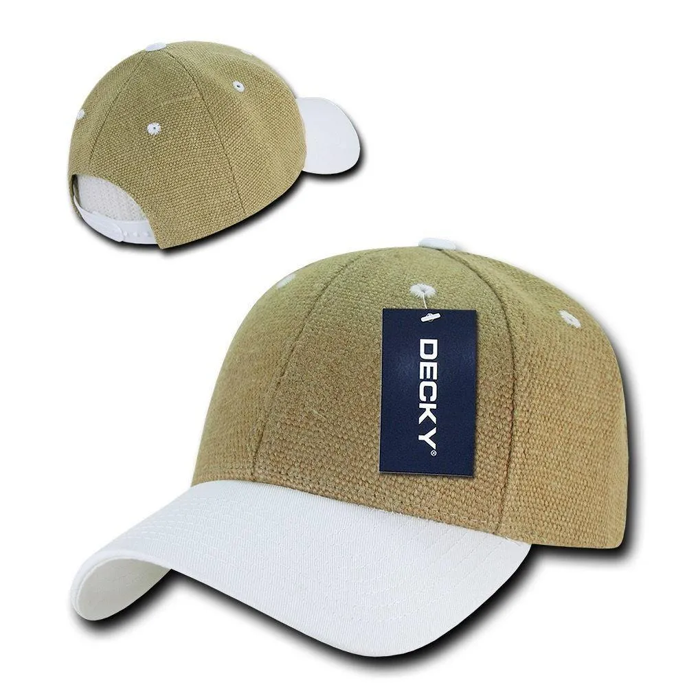 Decky Jute Low Crown Structured Dad 6 Panel Caps Hats Unisex