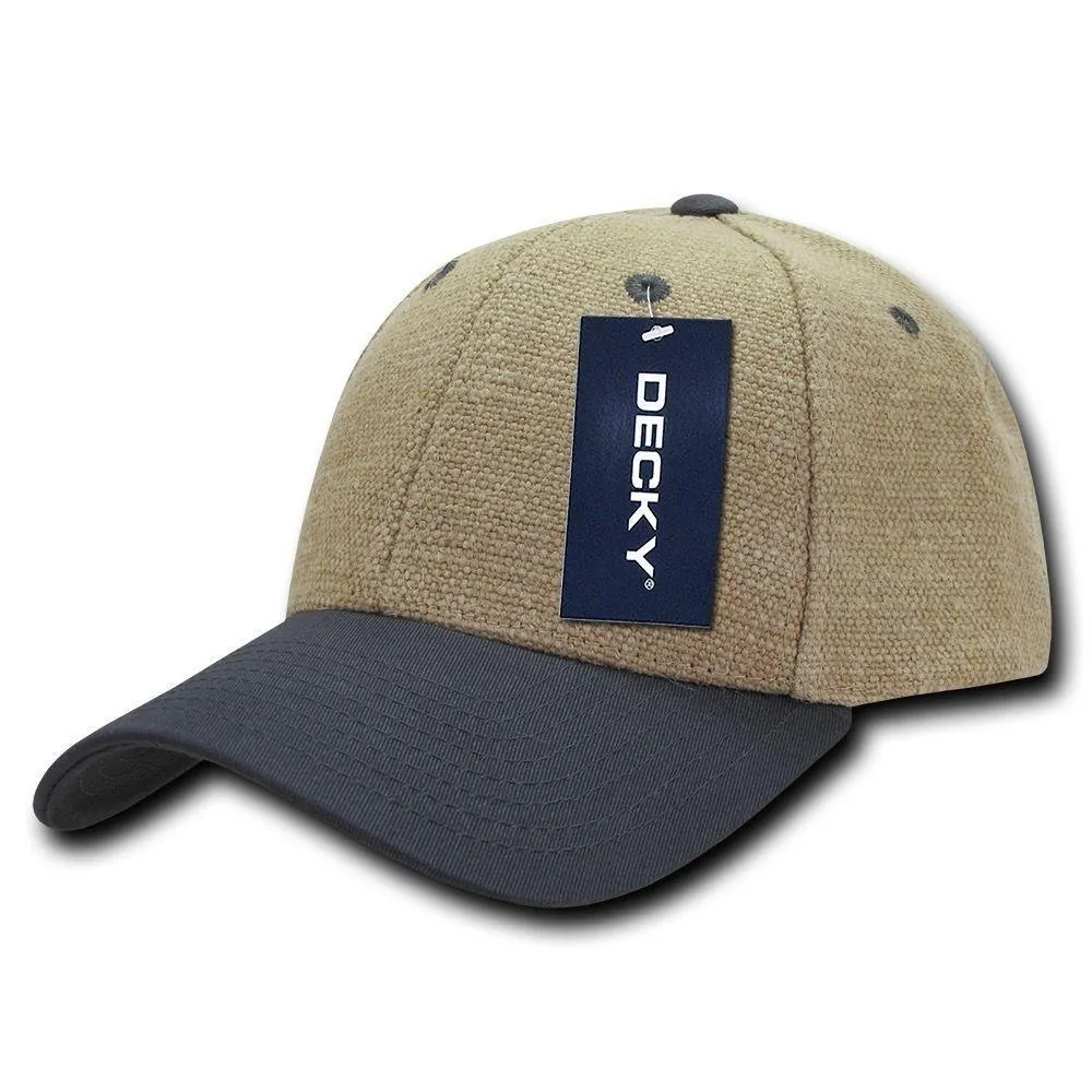 Decky Jute Low Crown Structured Dad 6 Panel Caps Hats Unisex