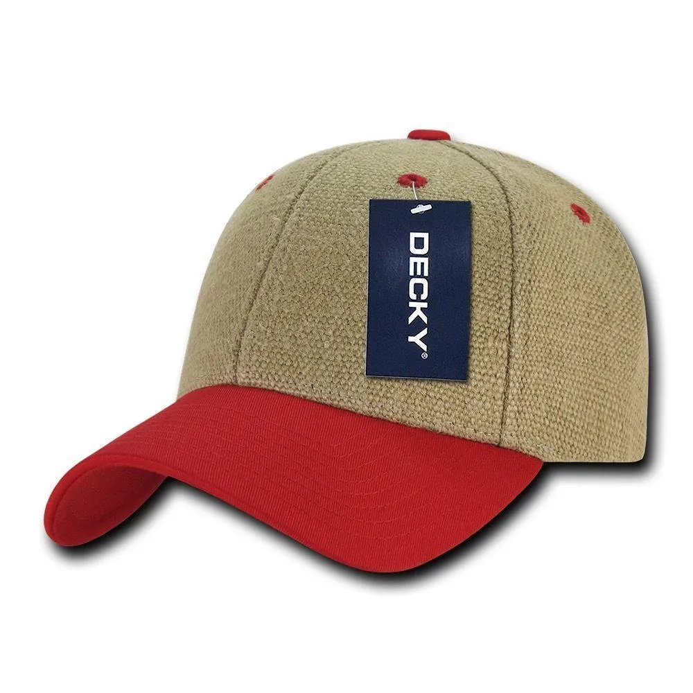 Decky Jute Low Crown Structured Dad 6 Panel Caps Hats Unisex