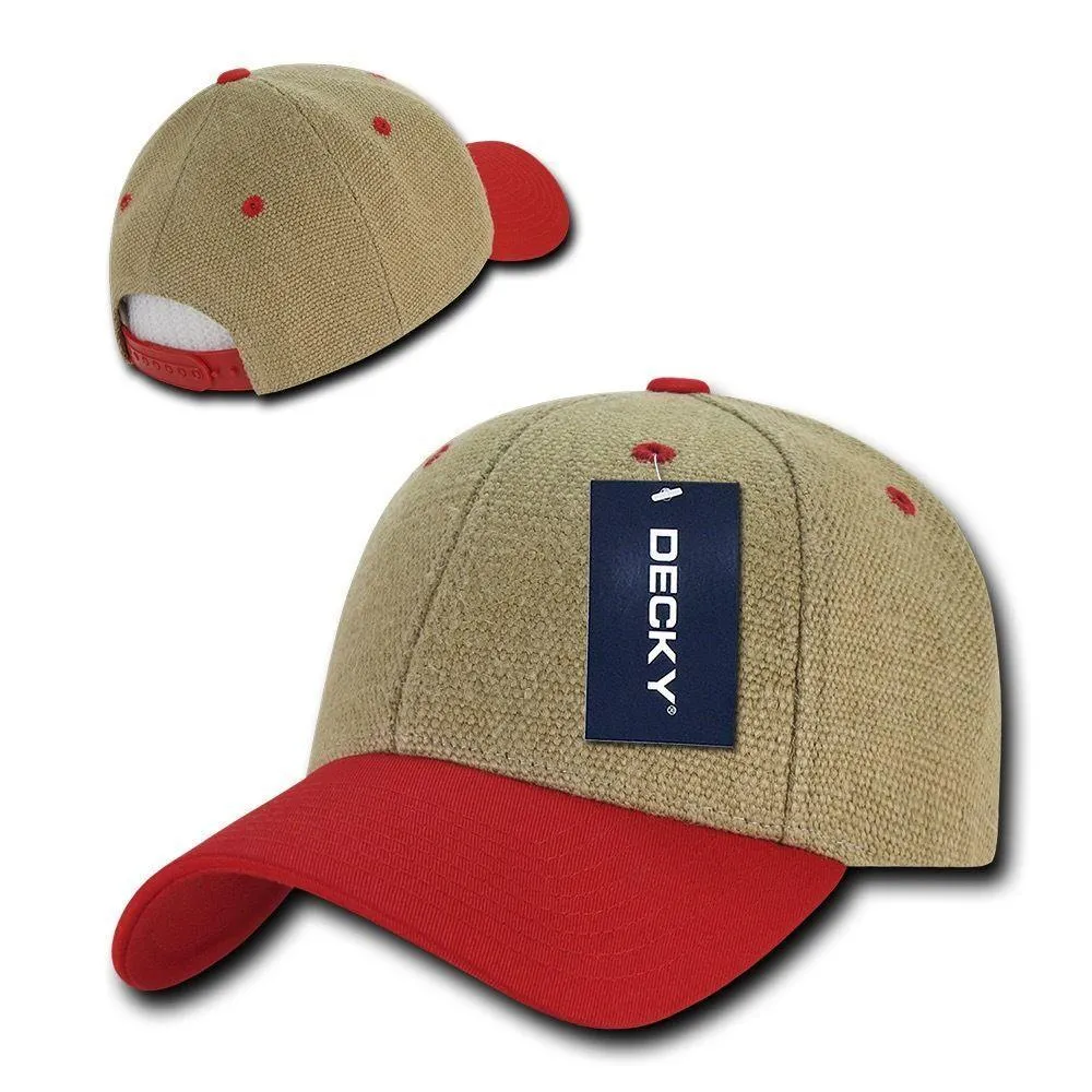 Decky Jute Low Crown Structured Dad 6 Panel Caps Hats Unisex