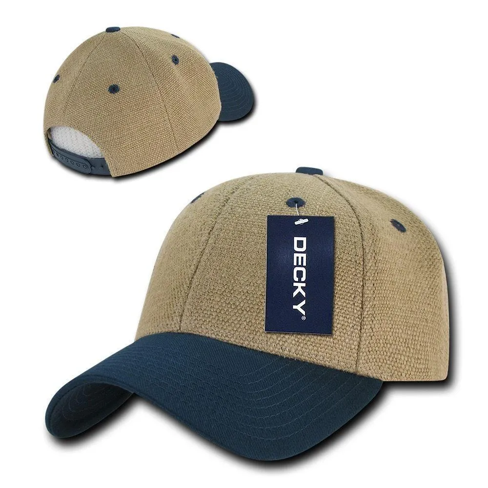 Decky Jute Low Crown Structured Dad 6 Panel Caps Hats Unisex