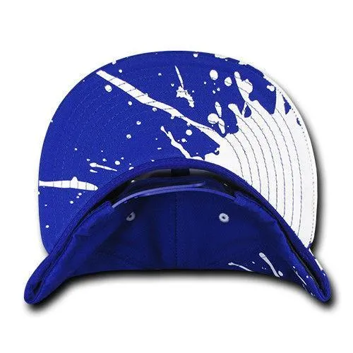 Decky Paint Splat Snapback Baseball 6 Panel 100% Cotton Structured Caps Hats