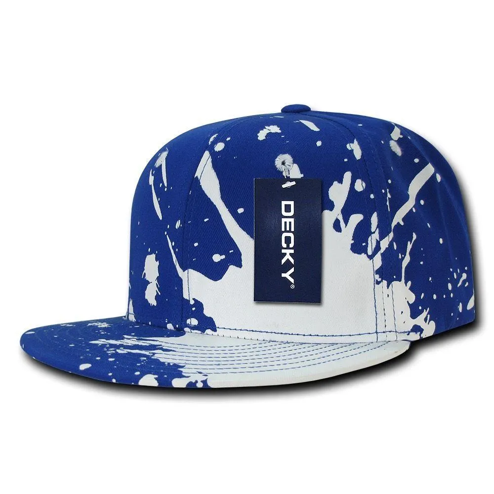 Decky Paint Splat Snapback Baseball 6 Panel 100% Cotton Structured Caps Hats