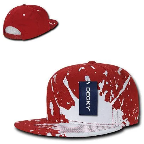 Decky Paint Splat Snapback Baseball 6 Panel 100% Cotton Structured Caps Hats