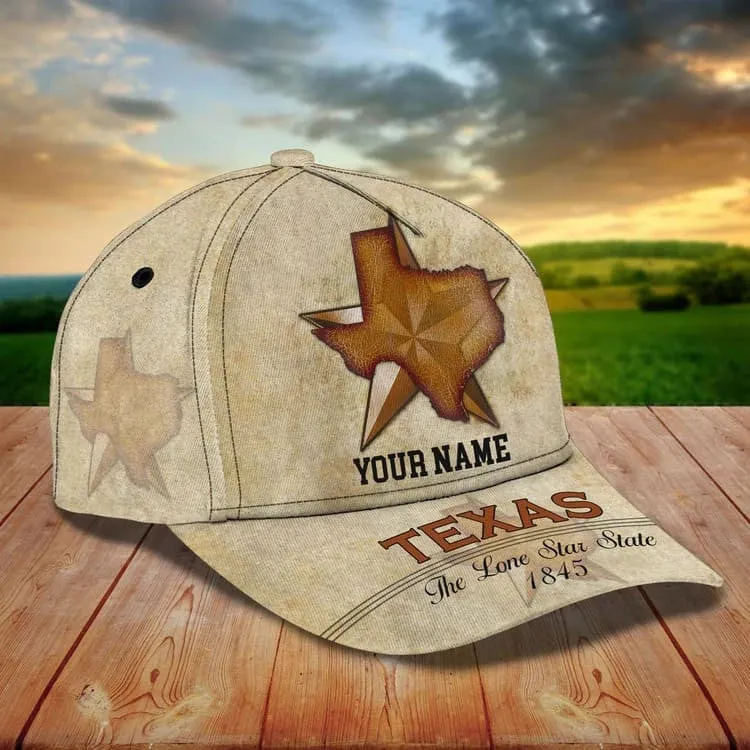 Eagle Texas Pride Personalized Name cap, Texas Eagle American Flag Hat for Husband