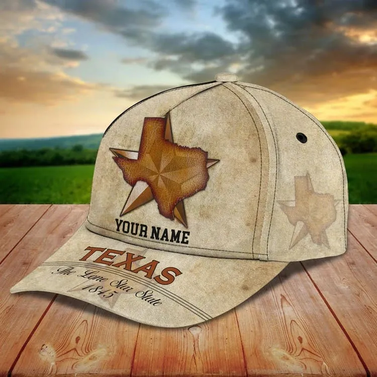 Eagle Texas Pride Personalized Name cap, Texas Eagle American Flag Hat for Husband