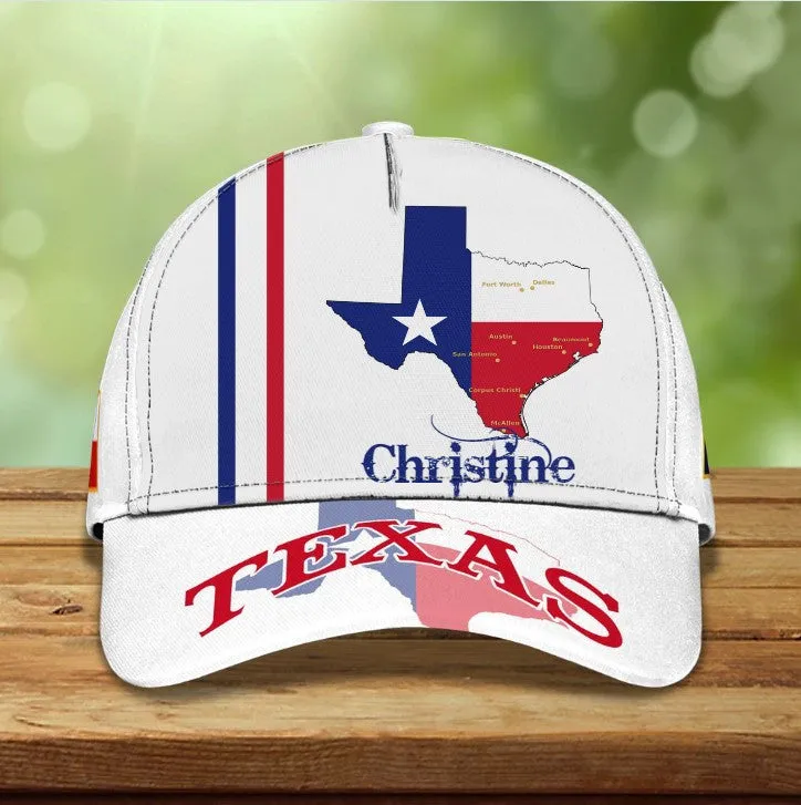 Eagle Texas Pride Personalized Name cap, Texas Eagle American Flag Hat for Husband