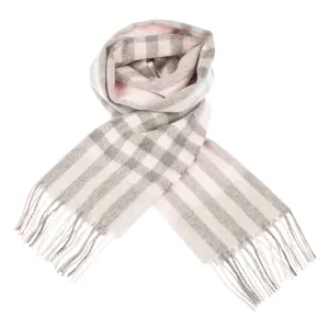 Edinburgh Cashmere Scarf  Chequer Tartan - Pink/Grey