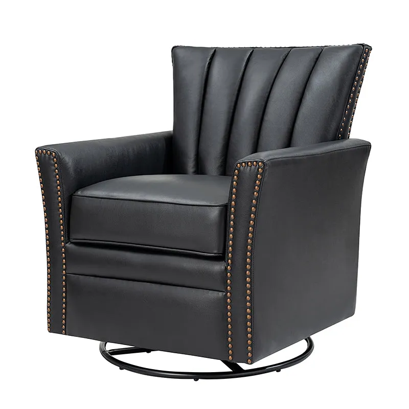 Flora Genuine Leather 360 Degree Refined Elegance Swivel Chair