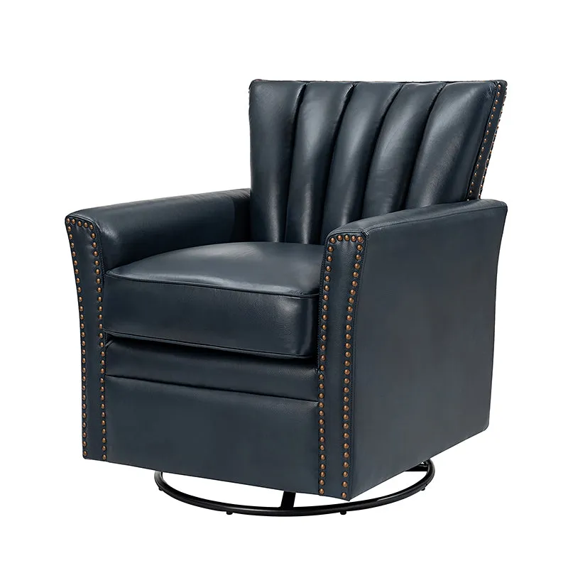 Flora Genuine Leather 360 Degree Refined Elegance Swivel Chair