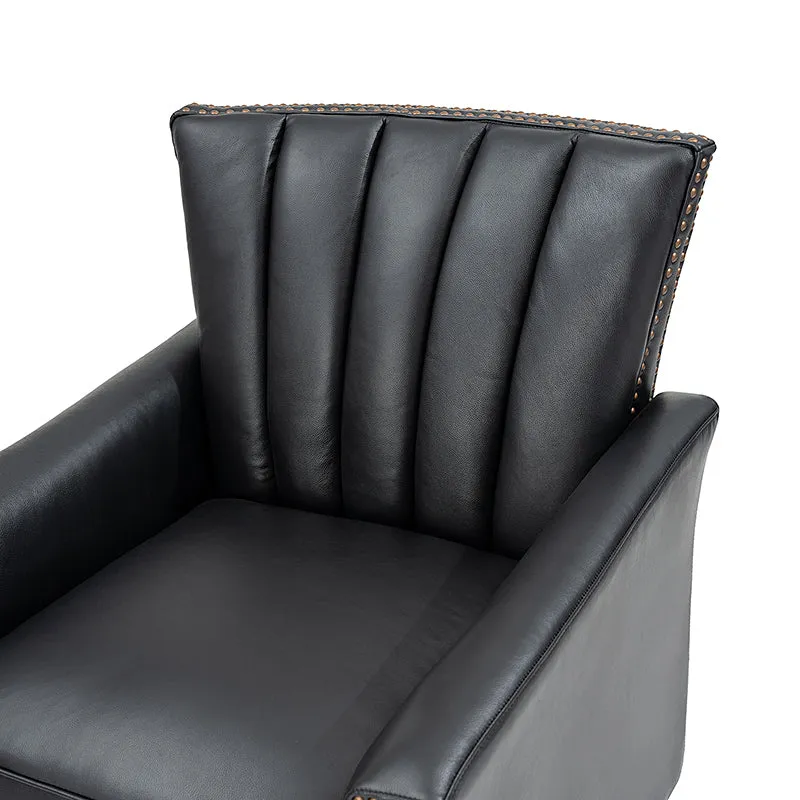 Flora Genuine Leather 360 Degree Refined Elegance Swivel Chair