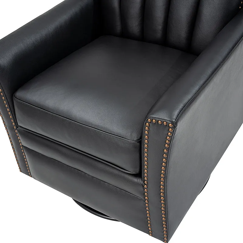 Flora Genuine Leather 360 Degree Refined Elegance Swivel Chair