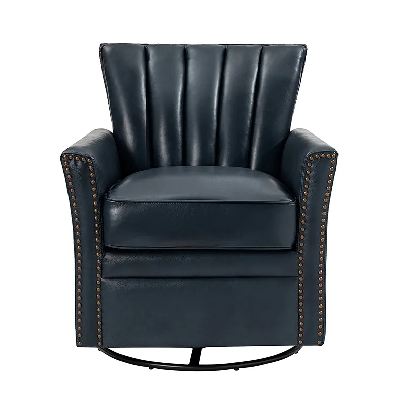 Flora Genuine Leather 360 Degree Refined Elegance Swivel Chair