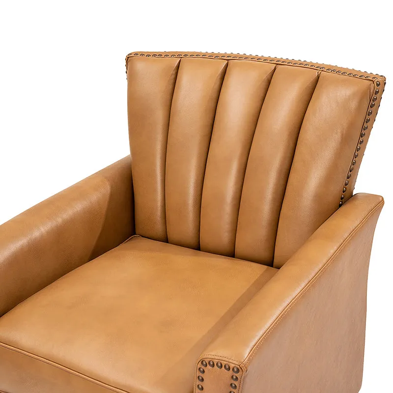 Flora Genuine Leather 360 Degree Refined Elegance Swivel Chair