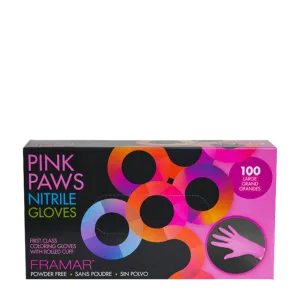 Framar Pink Paws Nitrile Gloves Large 100pc