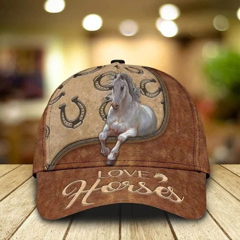 Gift For Father, Personalized Horse Classic Cap, 3D Baseball Cap for Dad, Horse Cap for Girl and Boy