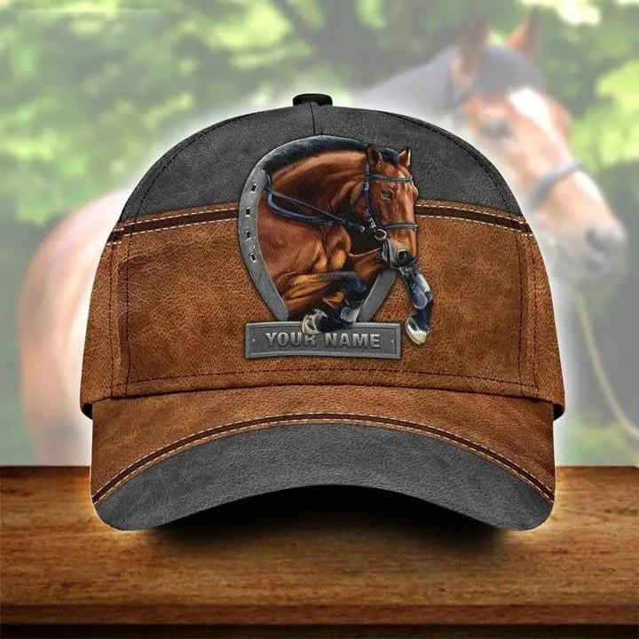 Gift For Father, Personalized Horse Classic Cap, 3D Baseball Cap for Dad, Horse Cap for Girl and Boy