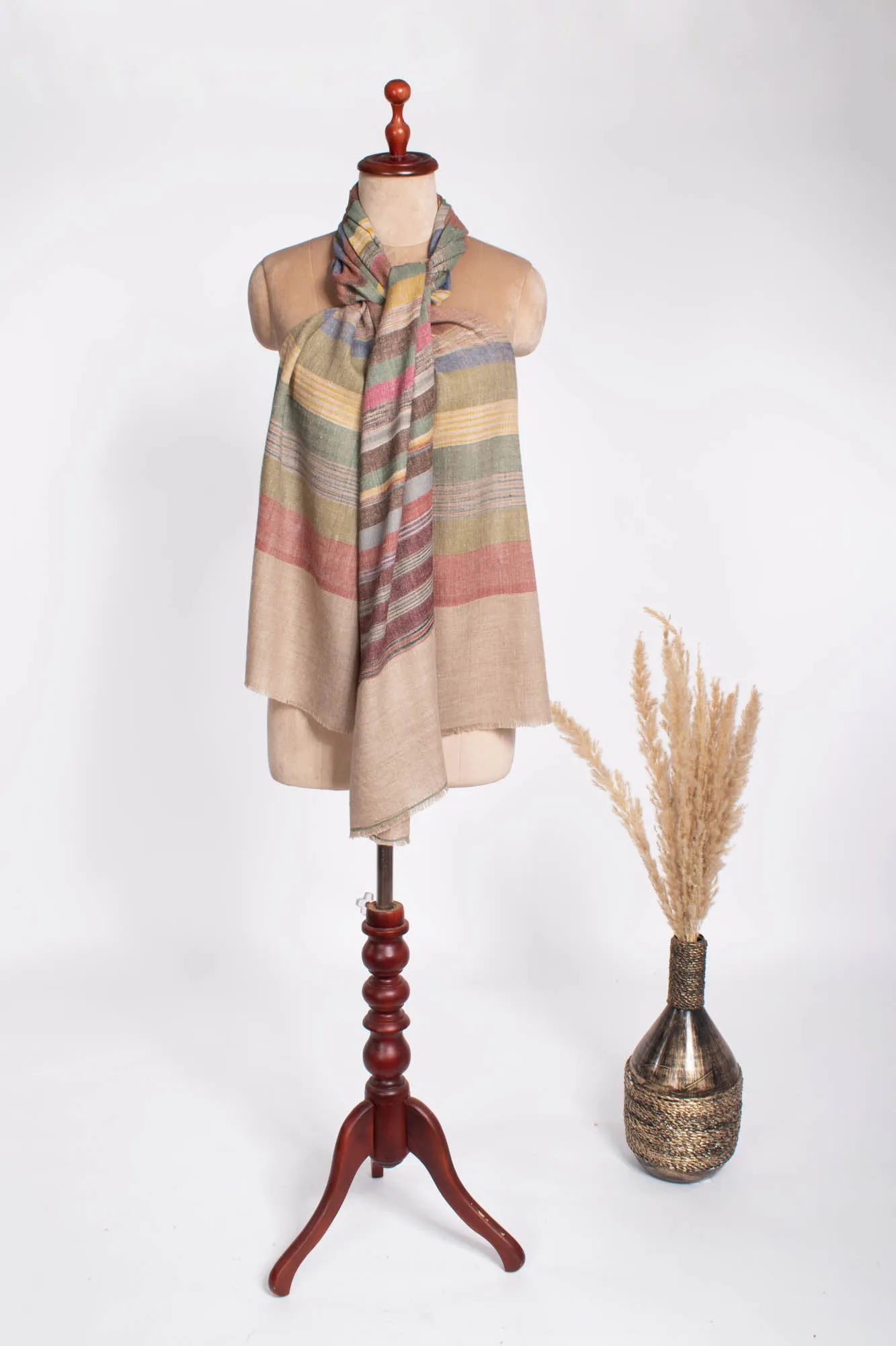 Handcrafted Pure Cashmere Wrap in Multi Colors - WINCHELSEA