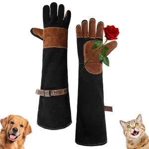 HANDLANDY 24 Inches Animal Handling Gloves Bite-Proof & Scratch-Resistant, Safe Durable Pet Gloves for Dogs, Cats, Falconry (Black, 24inch)13112