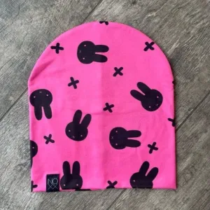 Hipster Bunnies PINK | Jersey Knit Beanie