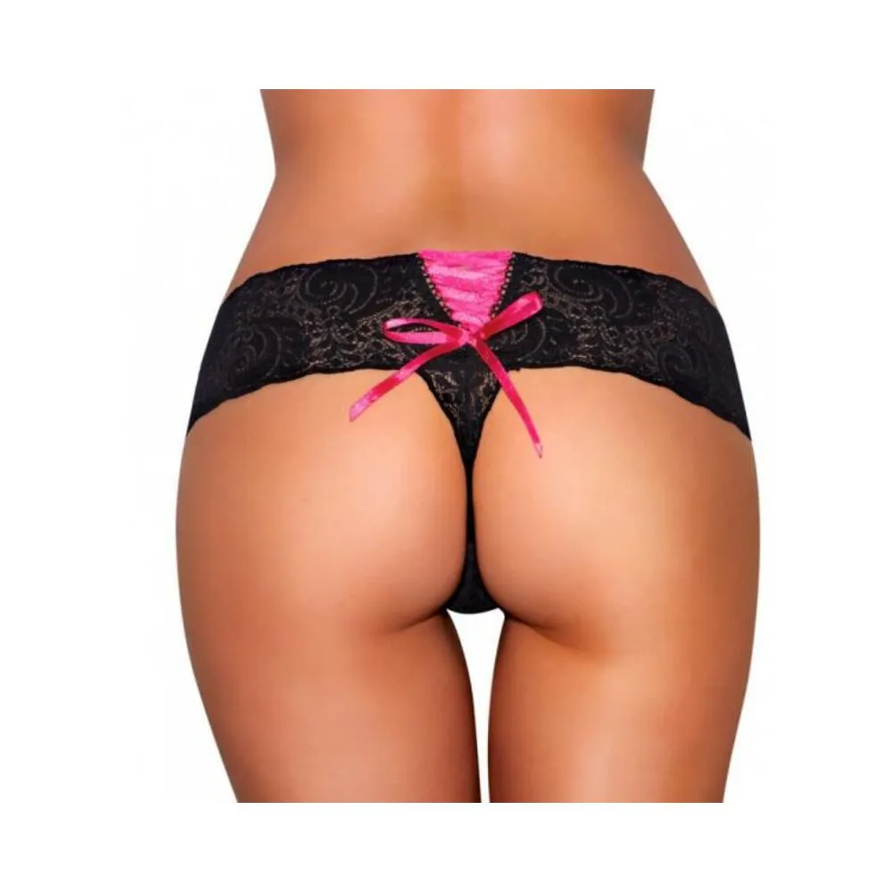 Hustler Vibrating Panties with Bullet Black M/L