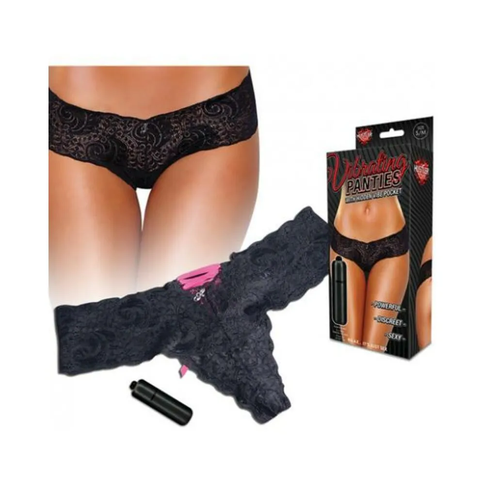 Hustler Vibrating Panties with Bullet Black M/L