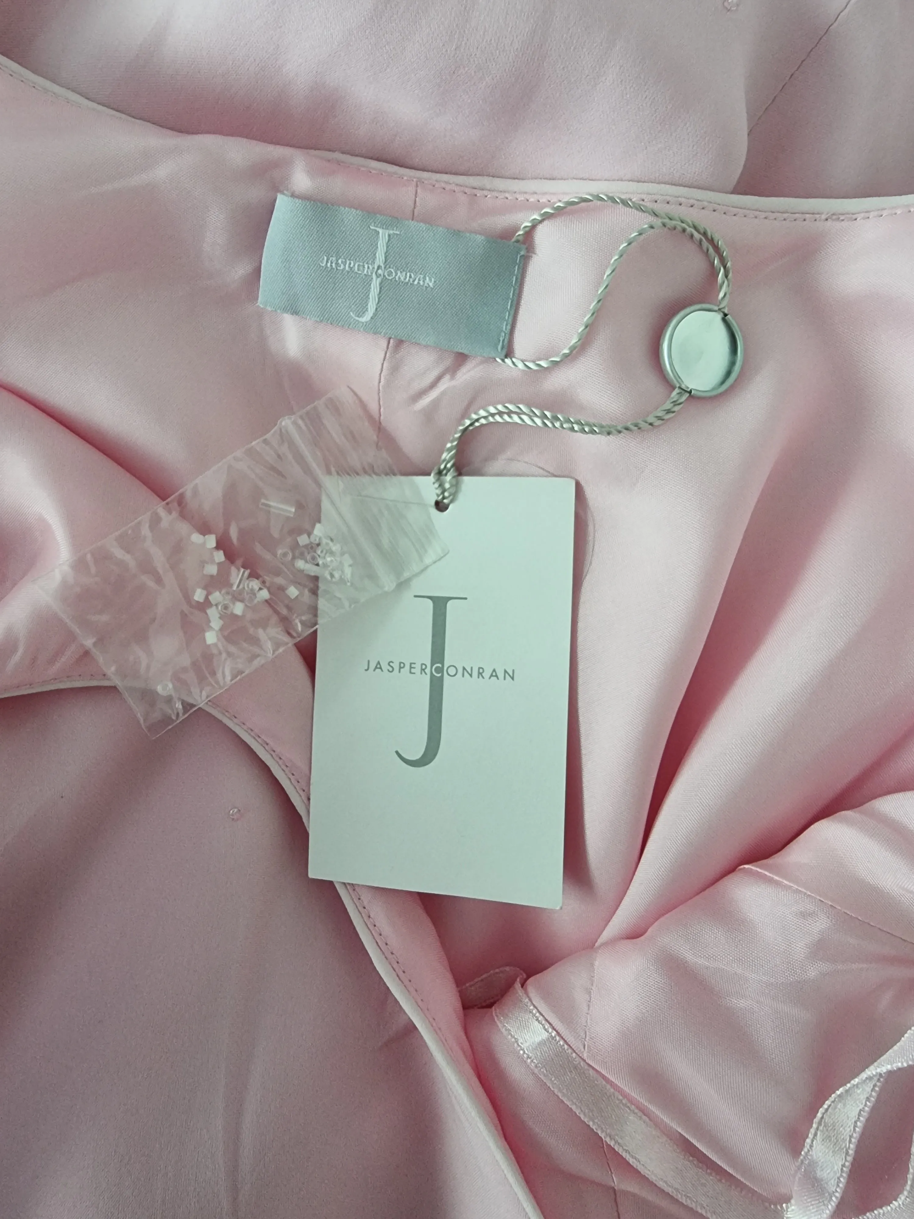 Jasper Conran Pale Pink Silk Beaded Ball Gown Prom Dress UK 12 US 8 EU 40