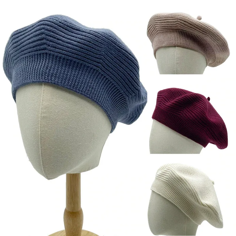 Jazzy Outdoor Travel Winter Fashion Knitted Beret Hats