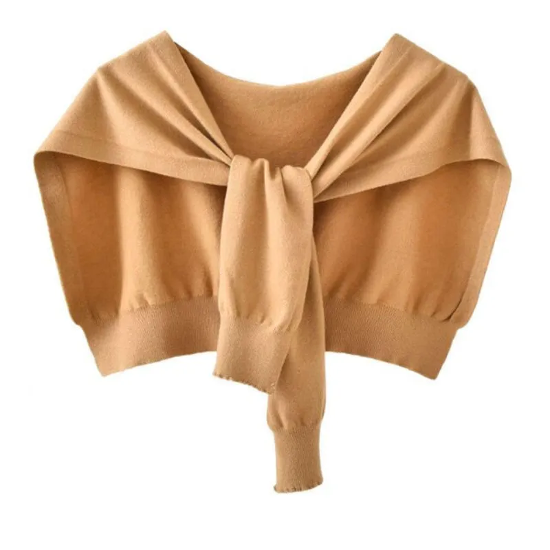 Knitted Solid Color Fake Collar Detachable Knotted Scarves