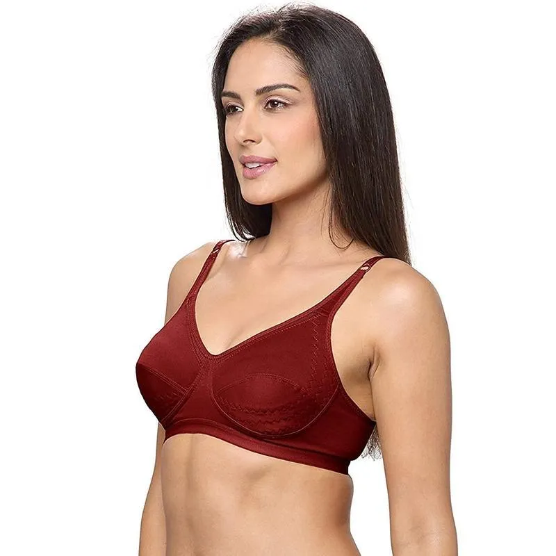 Lovable Women Full Coverage Maroon Cotton Bra