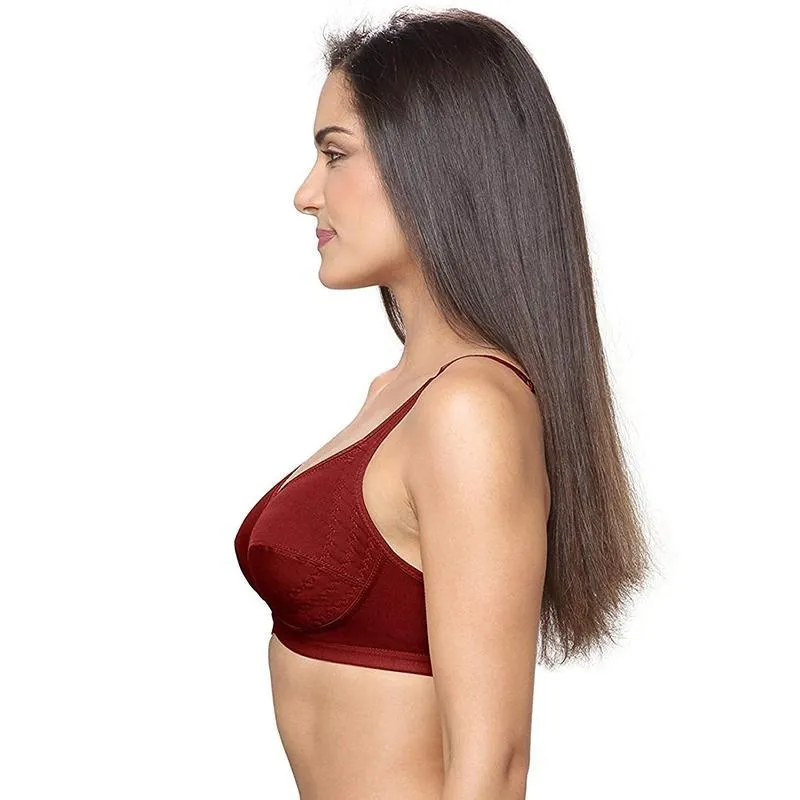 Lovable Women Full Coverage Maroon Cotton Bra