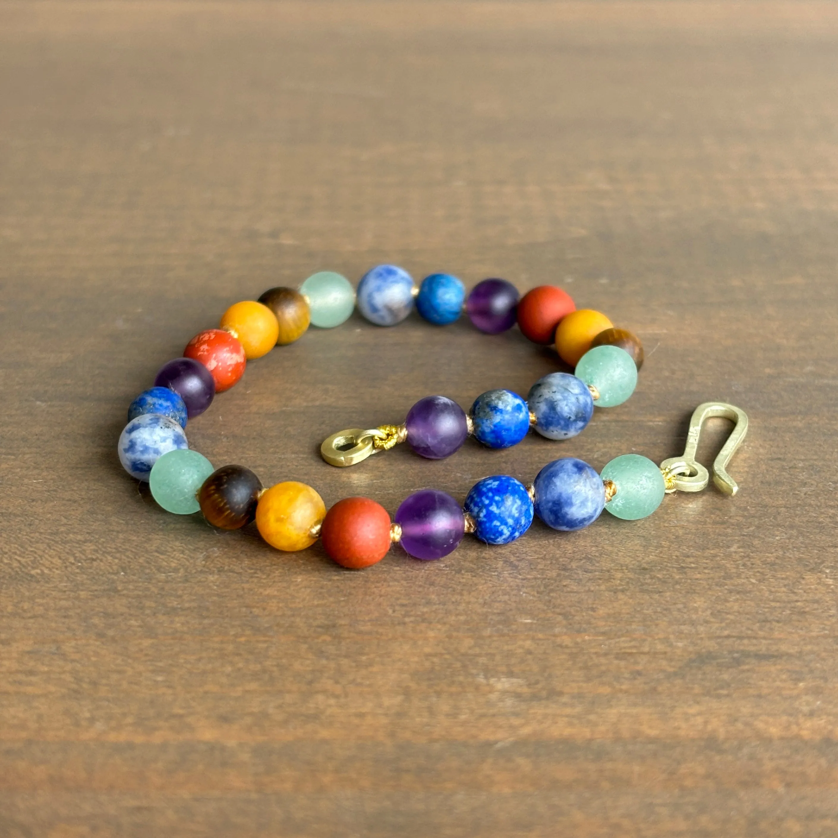 Matte Round Chakra Bead Bracelet