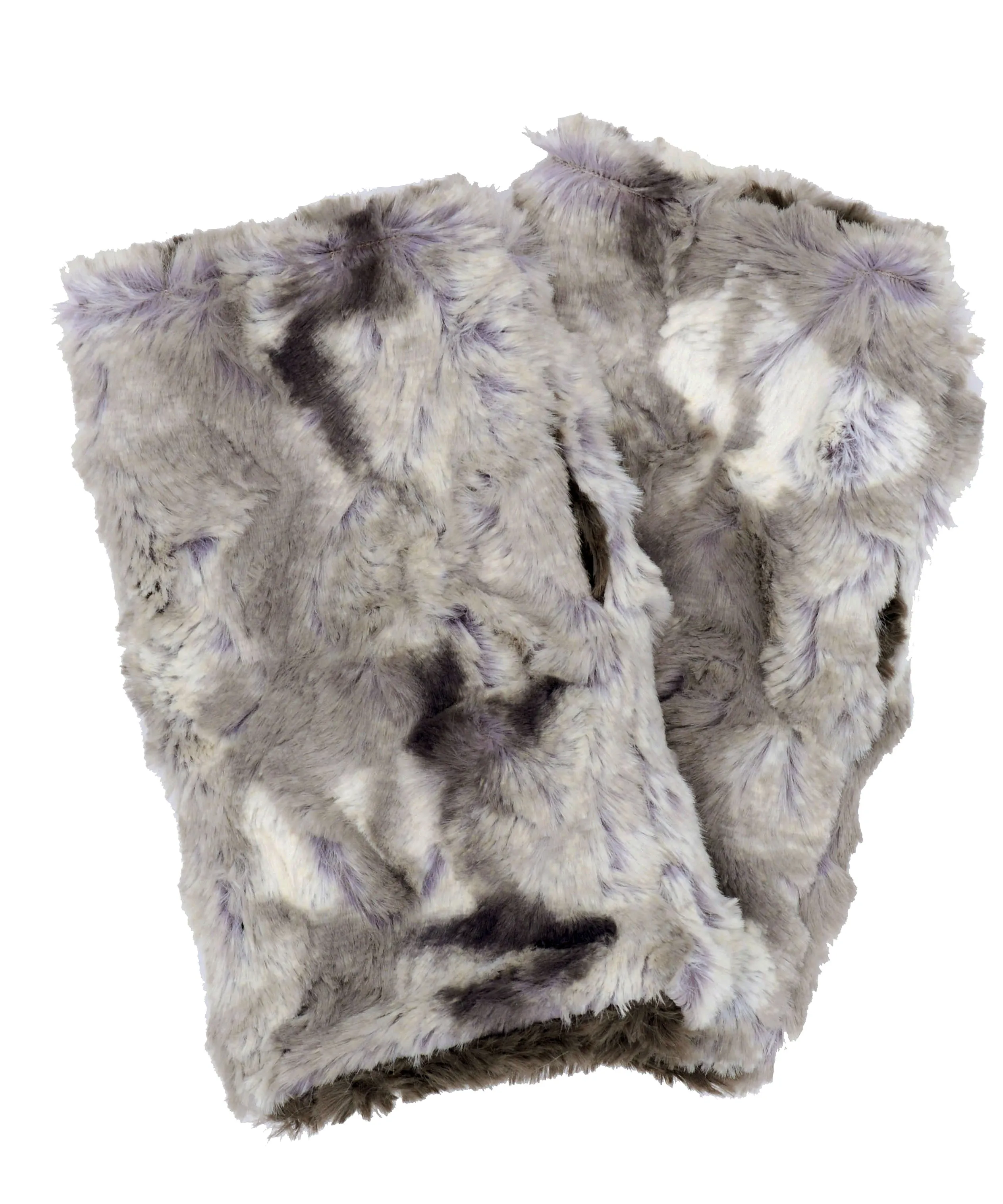 Men's Fingerless / Texting Gloves, Reversible - Cascade Luxury Faux Furs