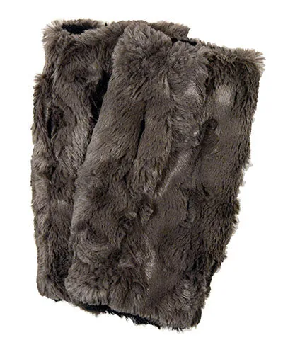 Men's Fingerless / Texting Gloves, Reversible - Cascade Luxury Faux Furs