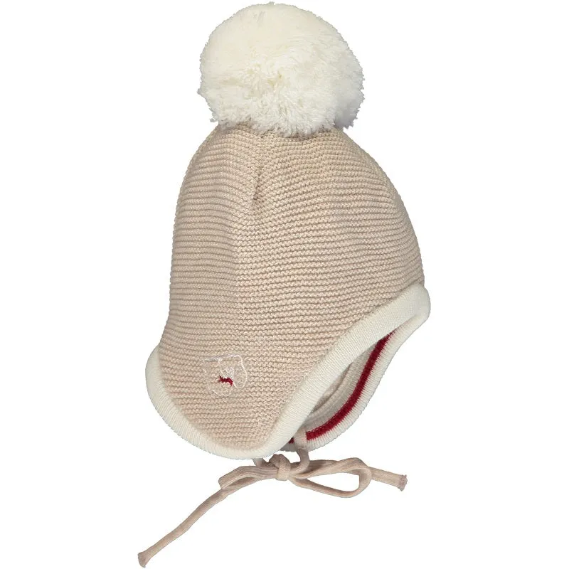 Merino Baby Pom Pom Hat - Oatmeal