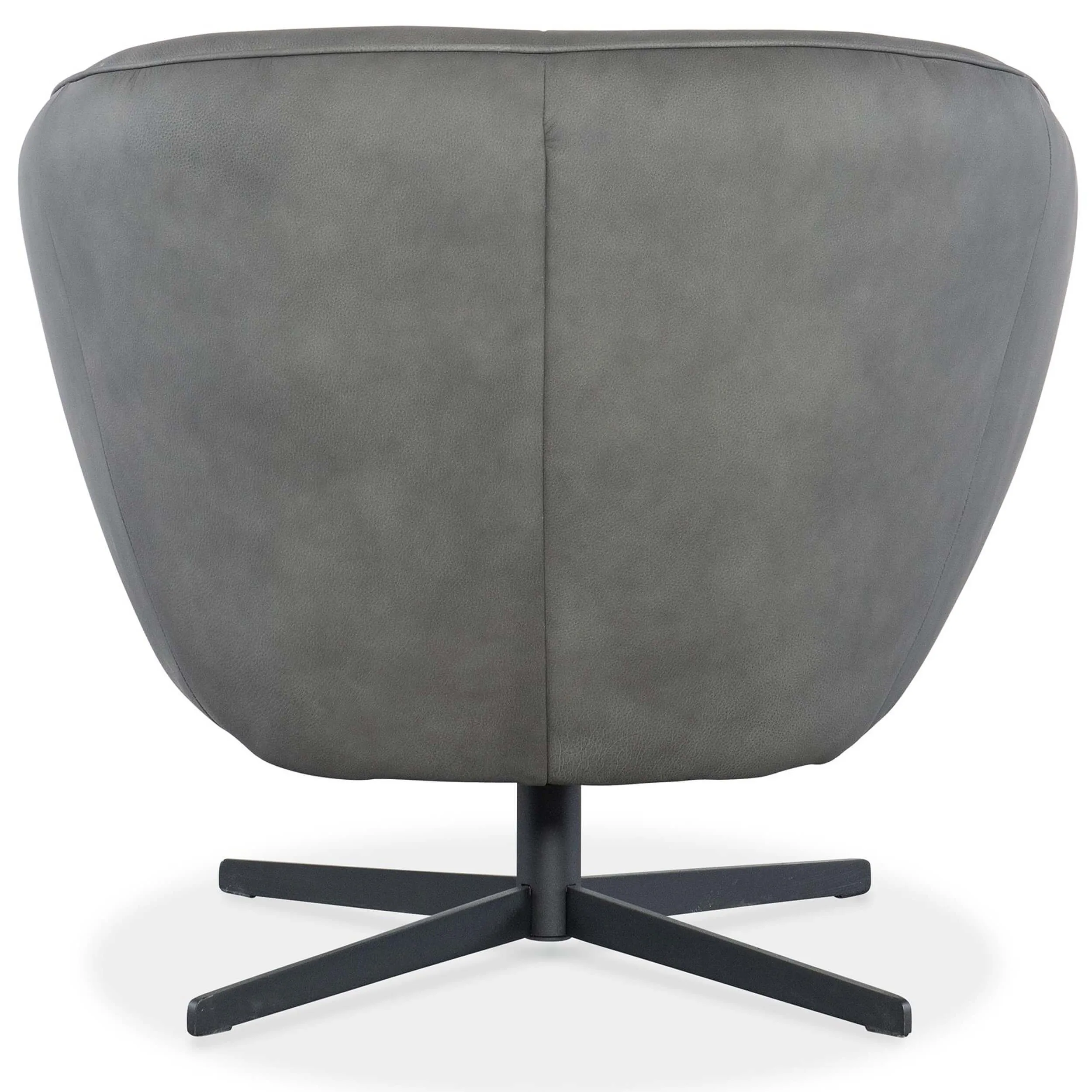 Mina Leather Swivel Chair, Buckskin Dark Grey