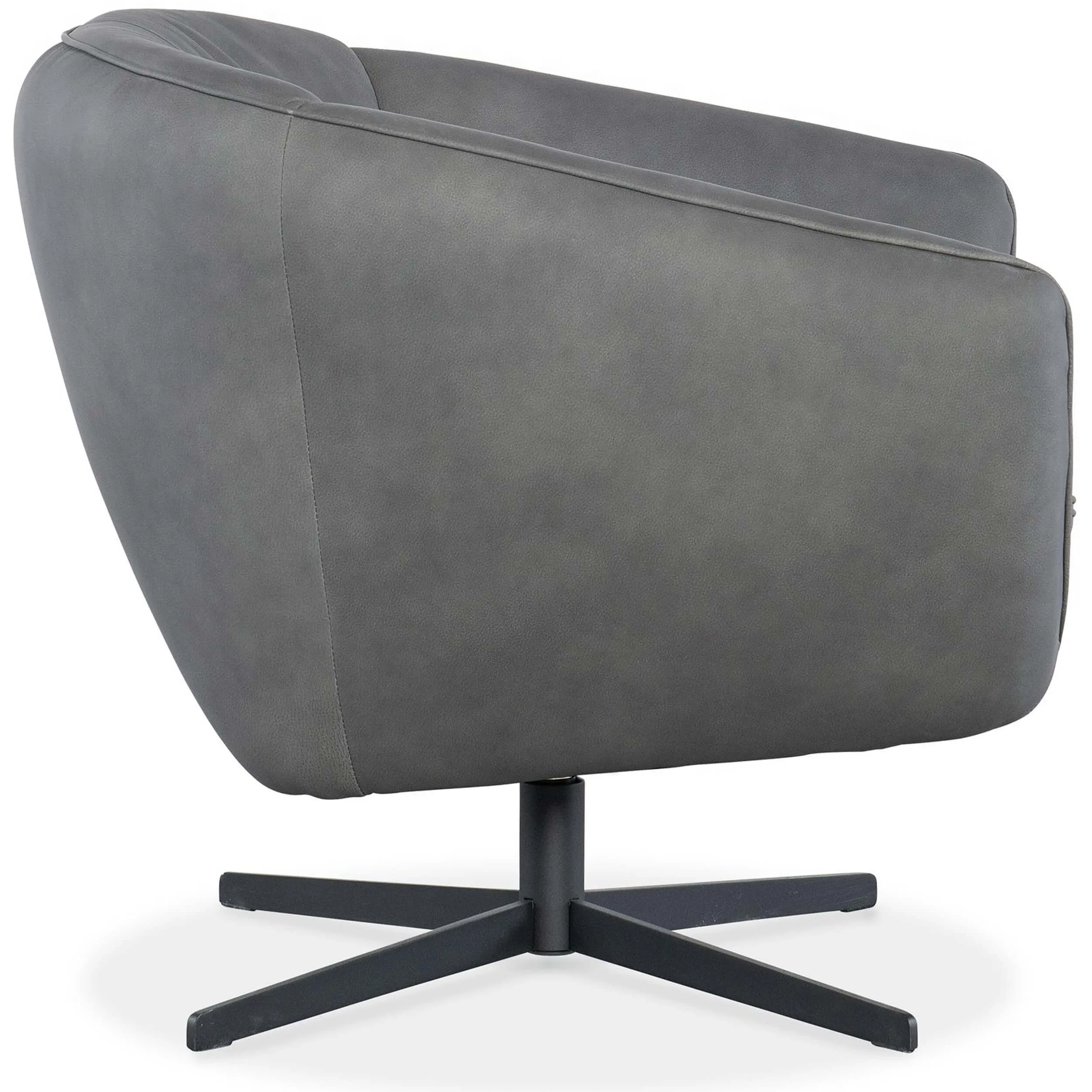 Mina Leather Swivel Chair, Buckskin Dark Grey